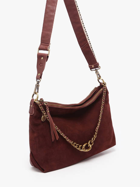 Cross Body Tas Vintage Leder Mila louise Bruin vintage 3822VC ander zicht 1